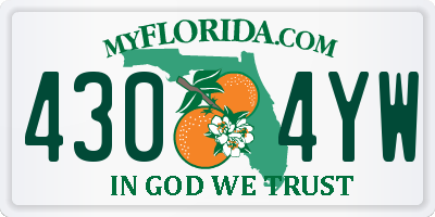 FL license plate 4304YW