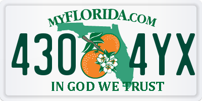 FL license plate 4304YX