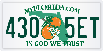 FL license plate 4305ET