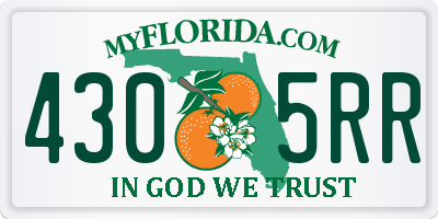 FL license plate 4305RR