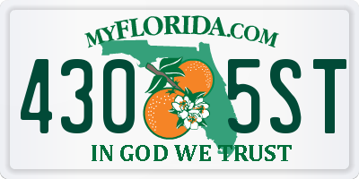 FL license plate 4305ST