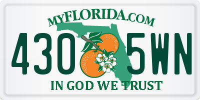 FL license plate 4305WN