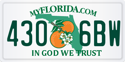 FL license plate 4306BW