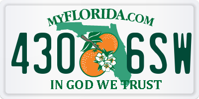 FL license plate 4306SW