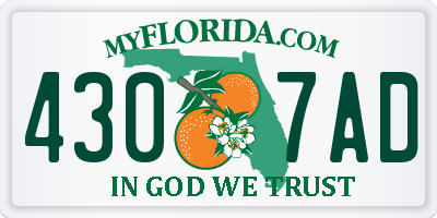 FL license plate 4307AD