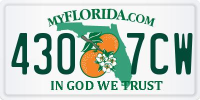 FL license plate 4307CW