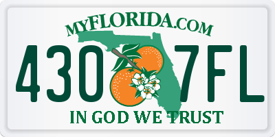 FL license plate 4307FL