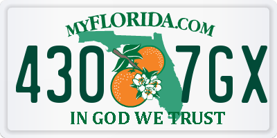 FL license plate 4307GX