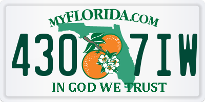 FL license plate 4307IW