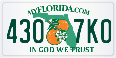 FL license plate 4307KO