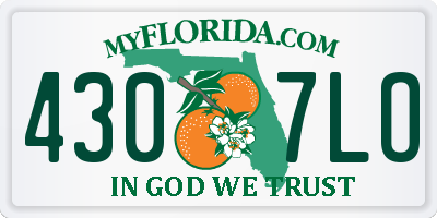 FL license plate 4307LO
