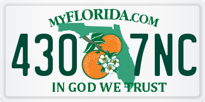 FL license plate 4307NC