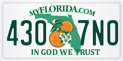 FL license plate 4307NO