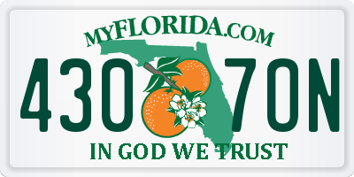 FL license plate 4307ON