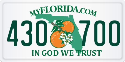 FL license plate 4307OO