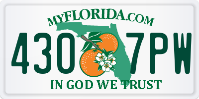 FL license plate 4307PW