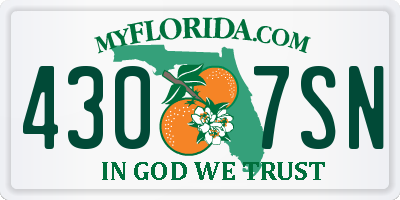 FL license plate 4307SN