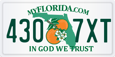 FL license plate 4307XT