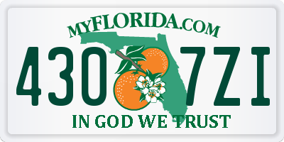 FL license plate 4307ZI