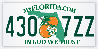 FL license plate 4307ZZ