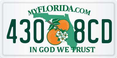 FL license plate 4308CD