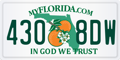 FL license plate 4308DW