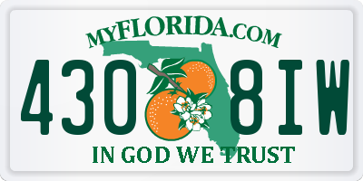 FL license plate 4308IW