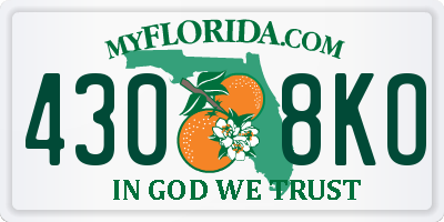 FL license plate 4308KO