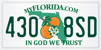 FL license plate 4308SD