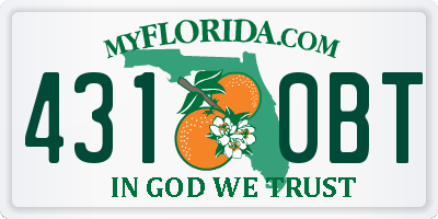 FL license plate 4310BT