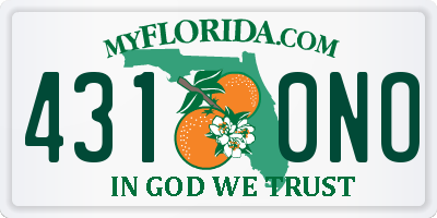 FL license plate 4310NO