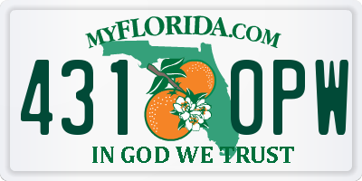 FL license plate 4310PW