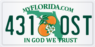FL license plate 4310ST