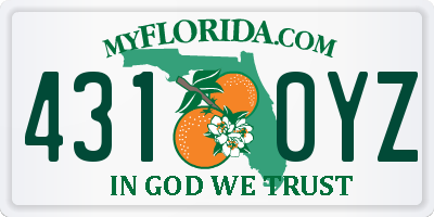 FL license plate 4310YZ