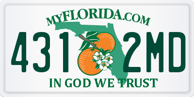 FL license plate 4312MD