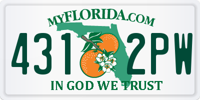 FL license plate 4312PW