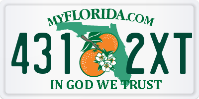 FL license plate 4312XT