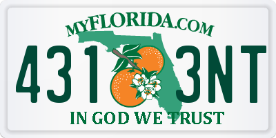 FL license plate 4313NT