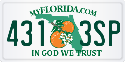 FL license plate 4313SP