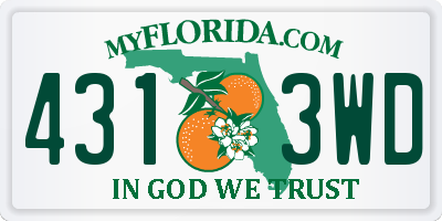 FL license plate 4313WD