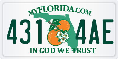 FL license plate 4314AE
