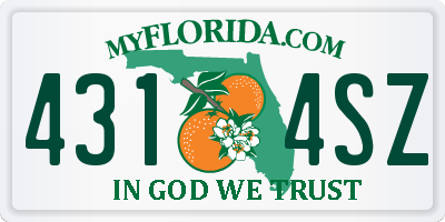 FL license plate 4314SZ