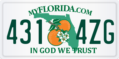 FL license plate 4314ZG