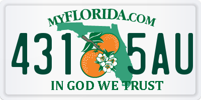 FL license plate 4315AU