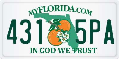 FL license plate 4315PA