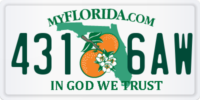FL license plate 4316AW