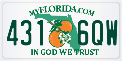 FL license plate 4316QW