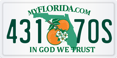 FL license plate 4317OS