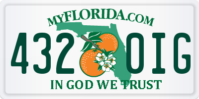 FL license plate 4320IG