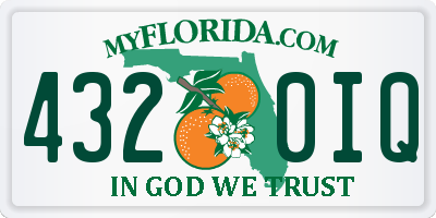 FL license plate 4320IQ